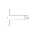 PSG justerbar port stopper til fløjporte med lås – fanger 50 mm, galvaniseret stål 001-444 (3)
