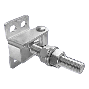 Justerbart bøjet hængsel M16 til porte og låger – 180° / 125 mm, galvaniseret