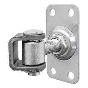 Komet – justerbar porthængsel M12 med skilt 75 × 37 mm, galvanisk zink