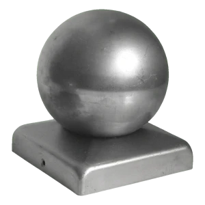 Stalregnskærm til hegnspæl 50×50 mm med kugle ø 50 mm – galvaniseret