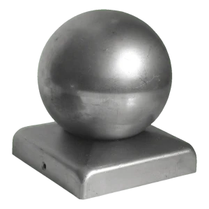 Hegns tagdæksler stål 60×60 mm med dekorativ kugle fi 80 mm