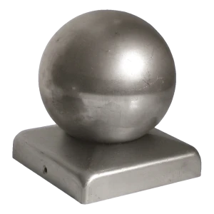 Stål hegns-cap med kugle til stolpe 80×80 mm – ø 80