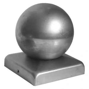 Hegnsafslutning stål galvaniseret 80×80 mm med kugle ø 80 mm