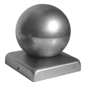 Stalposthætte med kugle 120×120 mm / fi 100 mm – ubehandlet