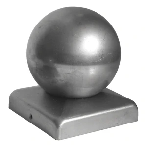 Hegnstag af stål med dekorativ kugle 120×120 mm / fi 120 mm