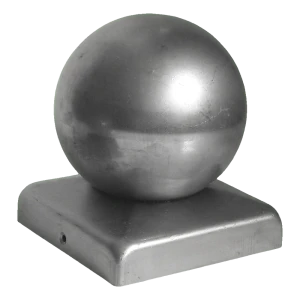 Galvaniseret stålhætte til hegnstolpe 120×120 mm med kugle ø 120