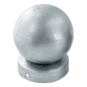 Hegn-tophat i galvaniseret stål til stolpe Ø 77 mm med dekorativ kugle Ø 80 mm