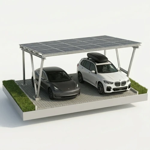 Solcellecarport VICA til 2 køretøjer Solcelleparkering SOLO GPV-105-02 (1)