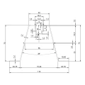 Trapezformet aluminiumsbro PV med EPDM H70 L330 til trapezpladedæk 001-777 (2)