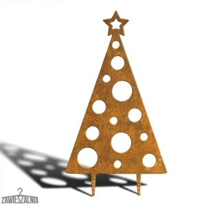 Ophænger – dekorativ havejuletræ XXL 92 cm i corten-stål, prikket mønster