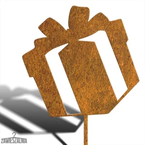 Biżuteria Ogrodowa – havepynt Julegave XXL i corten stål 98 cm