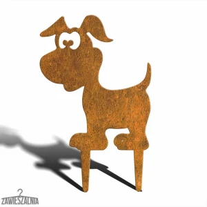 Pupil Ogrodowy – havedekoration Hunden Maksio M 25×39 cm, Corten-stål
