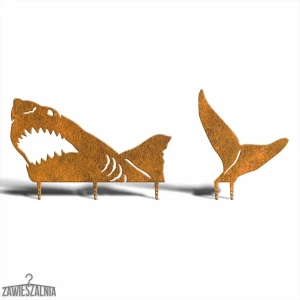 Havedekoration – Rusty Shark 3XL havefigur i corten-stål 133 cm