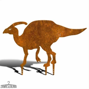 Havepynt – stål dinosaur Parasaurolophus XXL 90 cm corten havefigur
