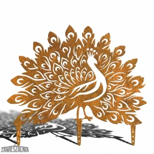 Haveornament Påfuglehale XL i corten-stål 60×52 cm