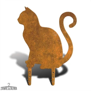 Zawieszalnia – havefugleskræmsel Siddende Kat L 38 cm, Corten-stål