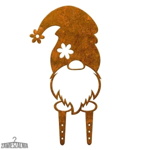 Havepynt Nisse Lystig L 21×41 cm – corten-stål med naturlig patina