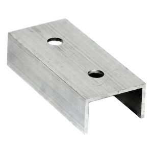 PV monteringsprofil-samler i aluminium 100 mm – U-profil 25×45×25