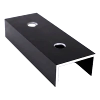 PV-monteringsprofilforbinder, sort anodiseret aluminium, 120 mm U-profil 25×45