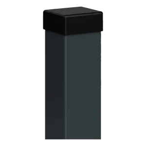 Hegnspæl 80x80 mm grafit RAL 7016 med endehætte – 2,0 lbm