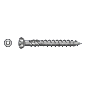 Terrasseskrue rustfri A2 TX25 5,0×60 mm – hoved med fræseribber – karton à 100 stk.