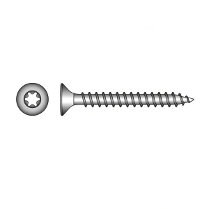 Træskrue rustfri A2 TX20 4,0×20 mm – undersænket hoved, fuldgevind – karton med 500 stk.