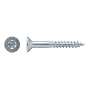 Træskrue rustfri A2 TX25 6,0×50 mm – undersænket hoved, delgevind – karton med 100 stk.