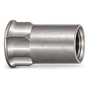 Blindnittemøtrik rustfri A4 M10×20,5 mm – lille konisk hoved, delvist sekskantet skaft – karton med 250 stk.