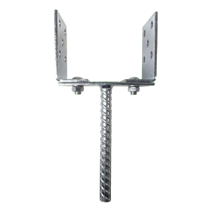 Justerbar stolpesko med stang 0–165 mm – stang 190 mm, galvaniseret