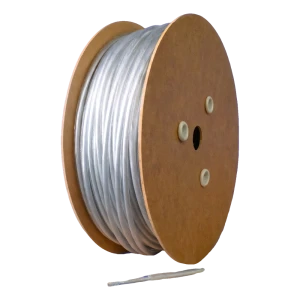 Galvaniseret Stålwire PVC-belagt Ø4 mm, farveløs, kerne Ø2,0 mm (1x19) — pr. meter