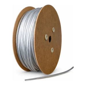 Galvaniseret Stålwire PVC-belagt Ø6 mm, farveløs, kerne Ø3,0 mm (1x19) — pr. meter