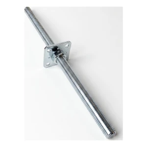Justerbar stolpesko 80×80 mm, gevind M24 – højde 500 mm, galvaniseret