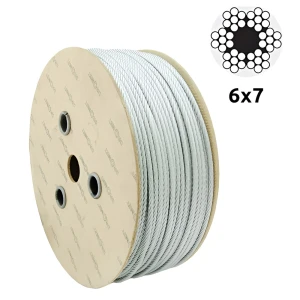 Galvaniseret stålwire Ø4,0 mm – konstruktion 6×7, fiberkerne