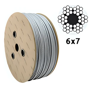 Galvaniseret stålwire Ø3,0 mm 6×7 med fiberkerne – salg pr. meter