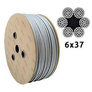 Galvaniseret stålwire Ø8,0 mm 6×37 med fiberkerne FC