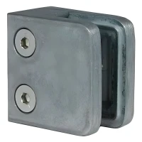 Glasholder 45x45x26 mm, glas 6-10,76 mm, zamak, fladt system, rå