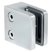 Glasbeslag 45x45x26 mm, glas 6-10,76 mm, AISI 304, fladt system, satin