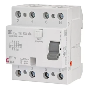 ETI fejlstrømsafbryder 4P 40A 100mA Type AC