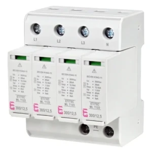 ETI-overspændingsafleder type 1-2-3 (klasse B-C-D) 4P 20kA 1,5kV