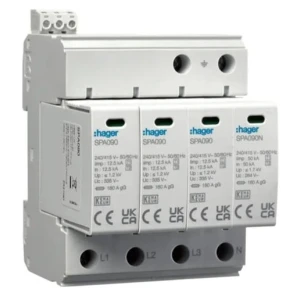 Hager overspændingsafleder type 1+2 (klasse B+C) 4P 50kA 1,2kV