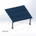Solcellecarport til 2 køretøj L 5,7m x 5,2m Solcelleparkering GPV-101-14 (4)