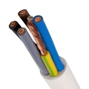 Kabel OWY 5x4 mm² 300/500V H05VV-F hvid fleksibel kobberledere