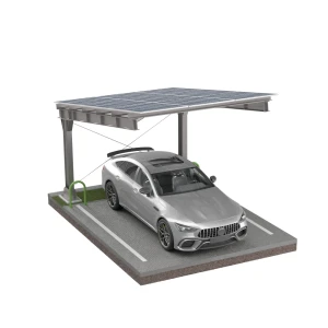 Solcellecarport til 1 køretøj L 5,7m x 3,3m Solcelleparkering