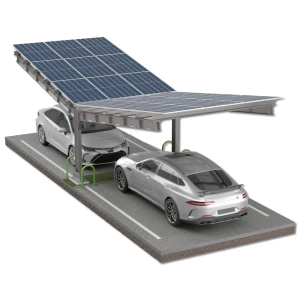 Solcellecarport til 2 køretøj T 11,4m x 3,3m Solcelleparkering