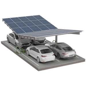 Solcellecarport til 4 køretøj T 11,4m x 5,2m Solcelleparkering