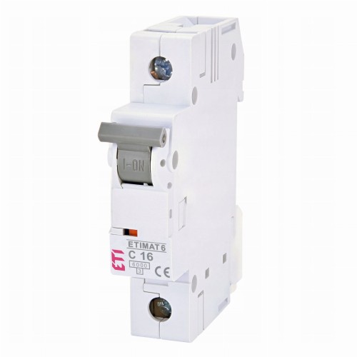 Overstrømsafbryder B 16A 1P 6kA ETIMAT6 002111516 ETI GPV-401-31