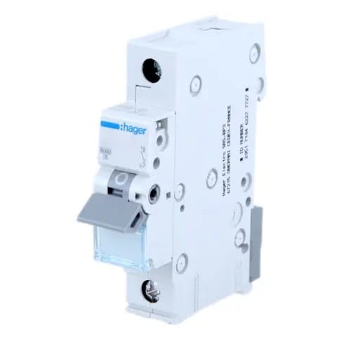 Overstrømsafbryder B 20A 1P 6kA MBN120E HAGER GPV-401-56