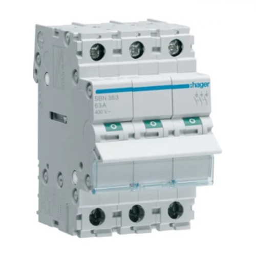 Isolationsafbryder 3-faset 3P 63A 400V AC SBN363 HAGER GPV-401-69