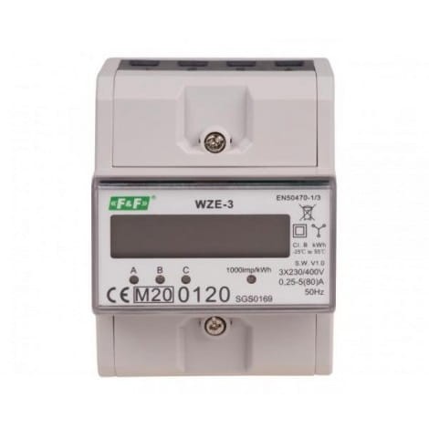 Elektricitetsmåler 3-faset 80A MID WZE-3 F&F FILIPOWSKI GPV-401-77