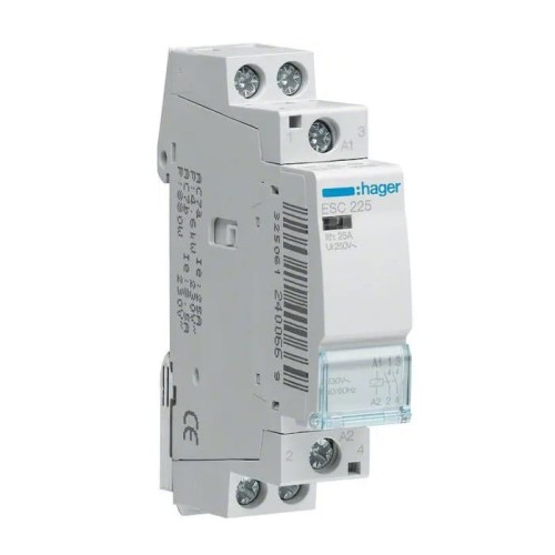 Modulær kontaktor 230V AC 2NO 25A ESC225 HAGER GPV-401-81
